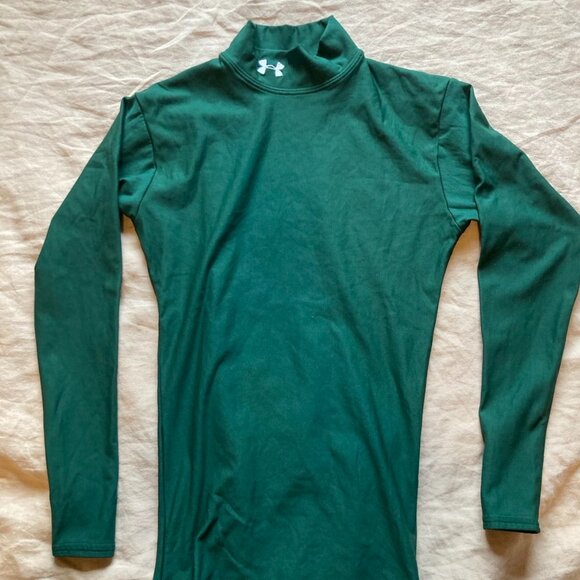 Under Armour Compression Turtleneck Shirt Forest Green Men's Size Small - Picture 1 of 3